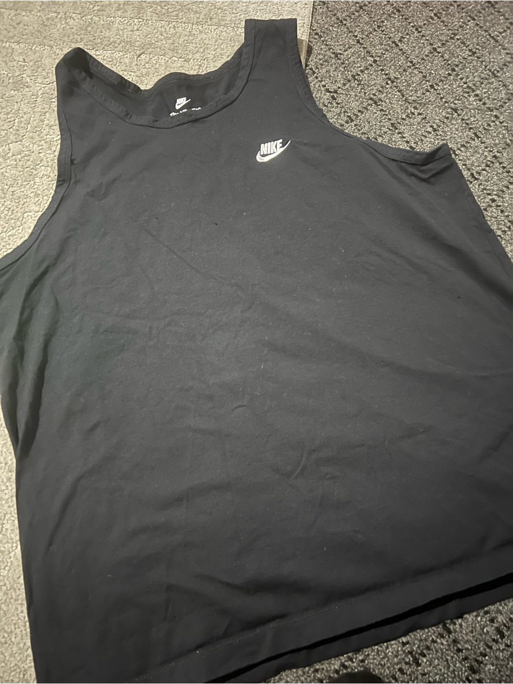 Nike Black Men's Tank with White Swoosh